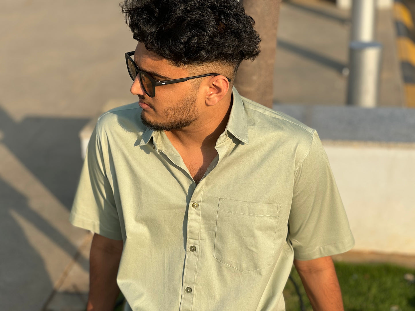 Sage green formal shirts