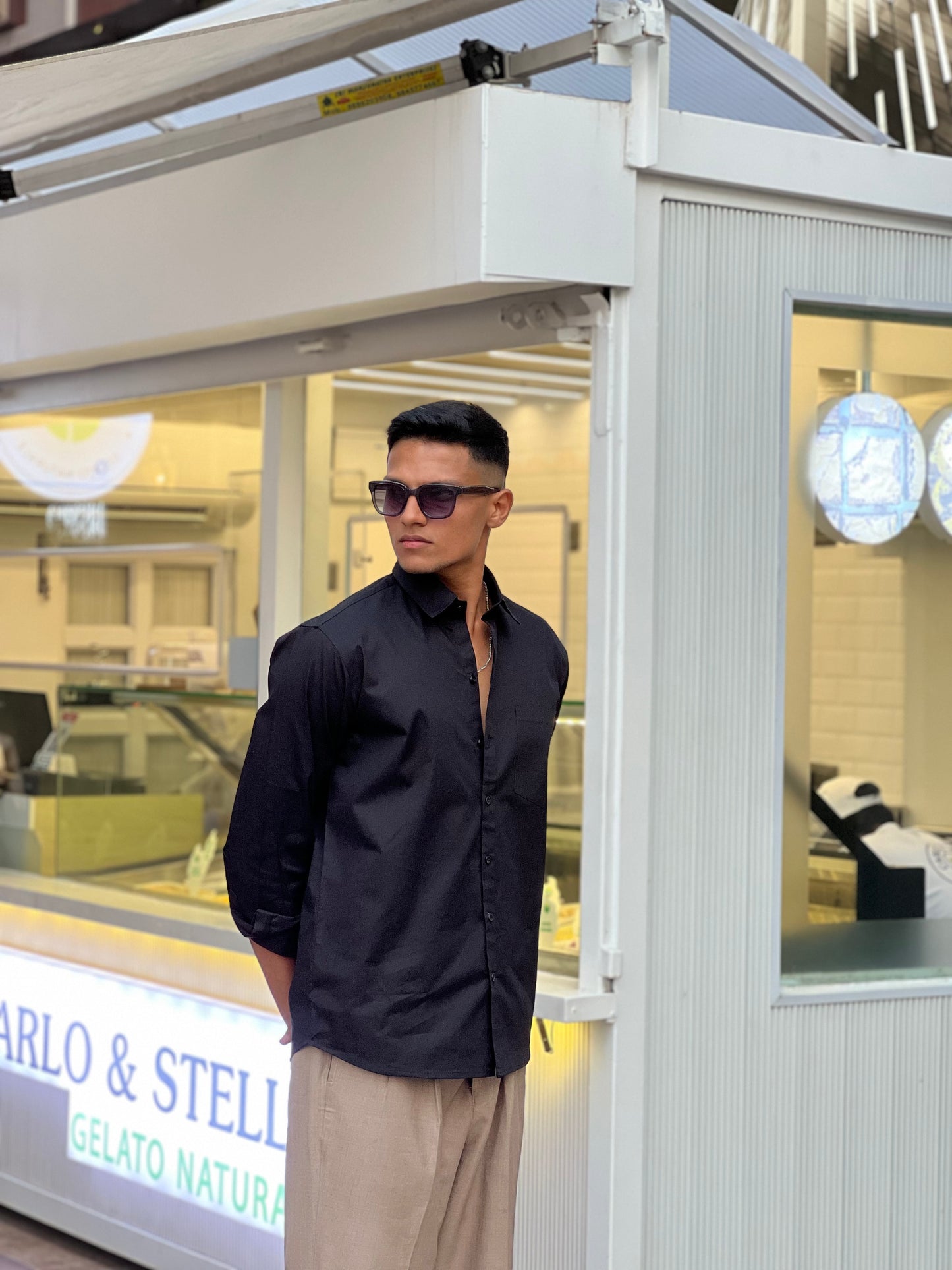 Black formal shirt