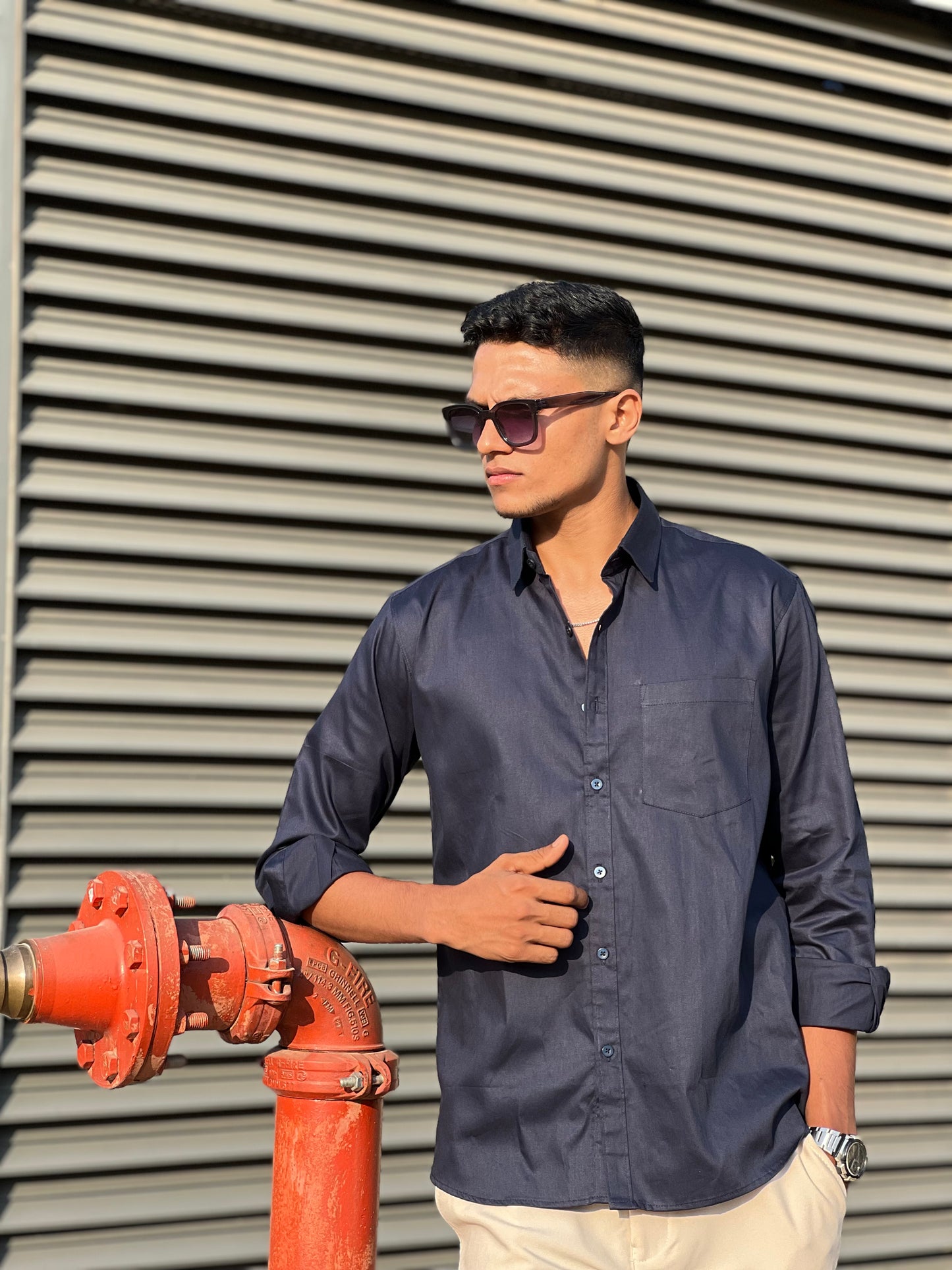 Midnight blue formal shirts