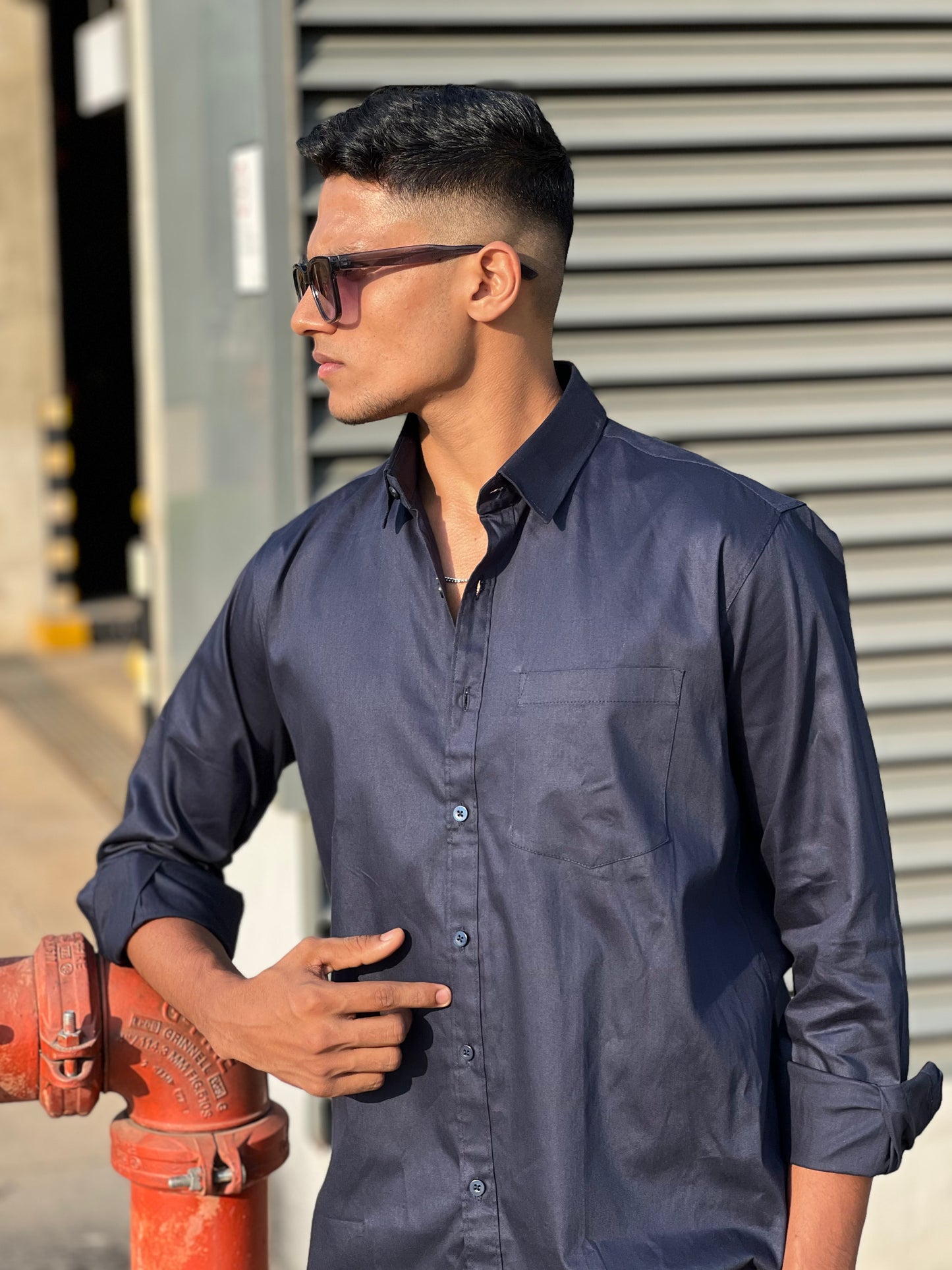 Midnight blue formal shirts