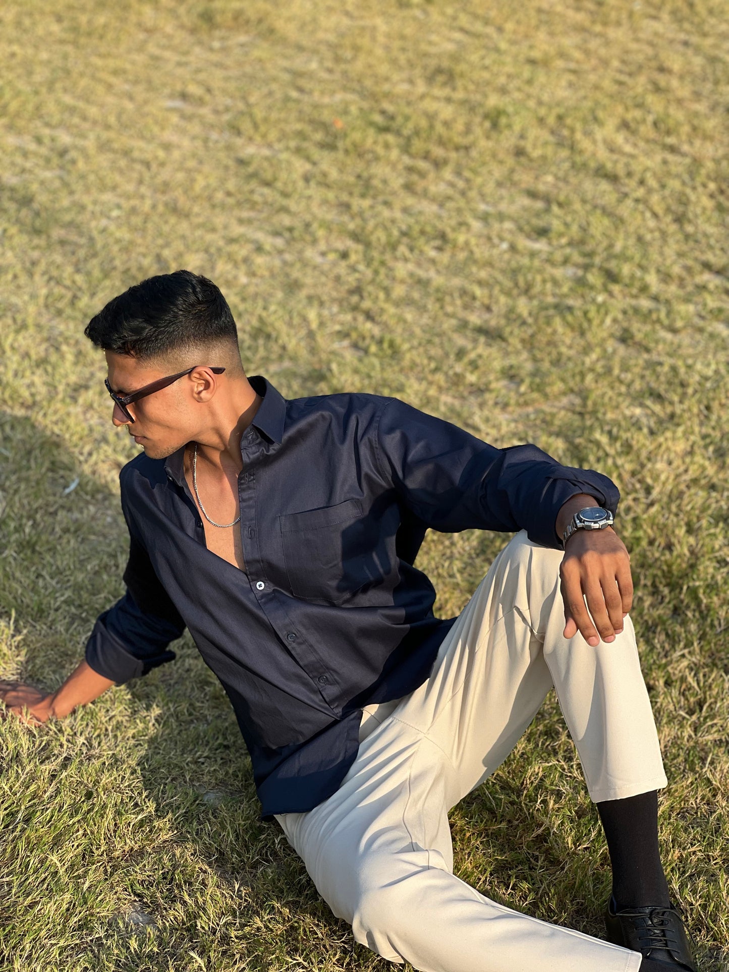 Midnight blue formal shirts