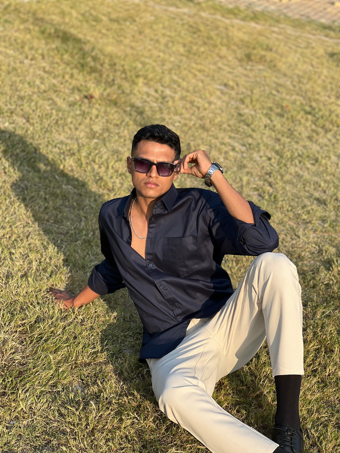 Midnight blue formal shirts