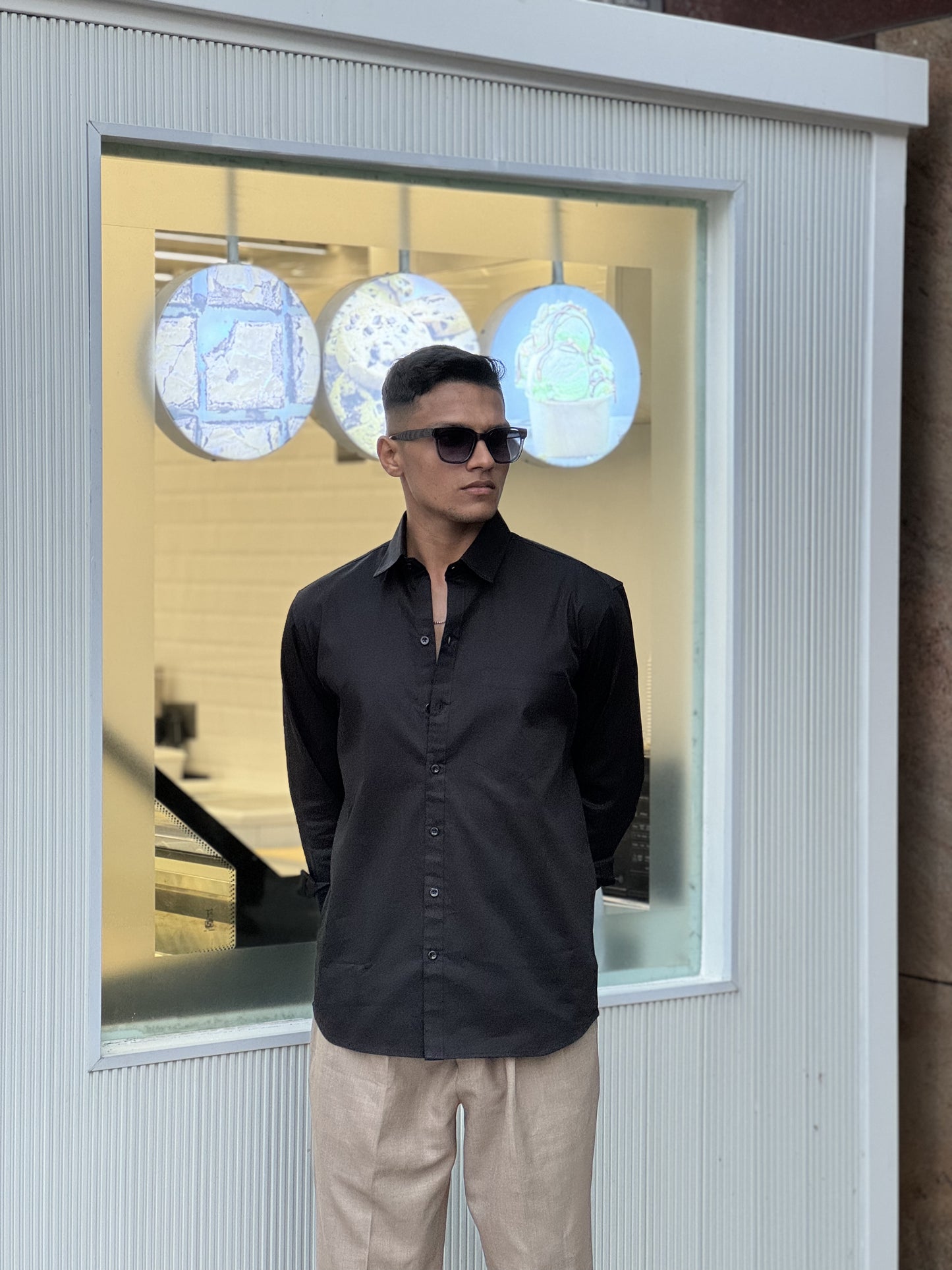 Black formal shirt