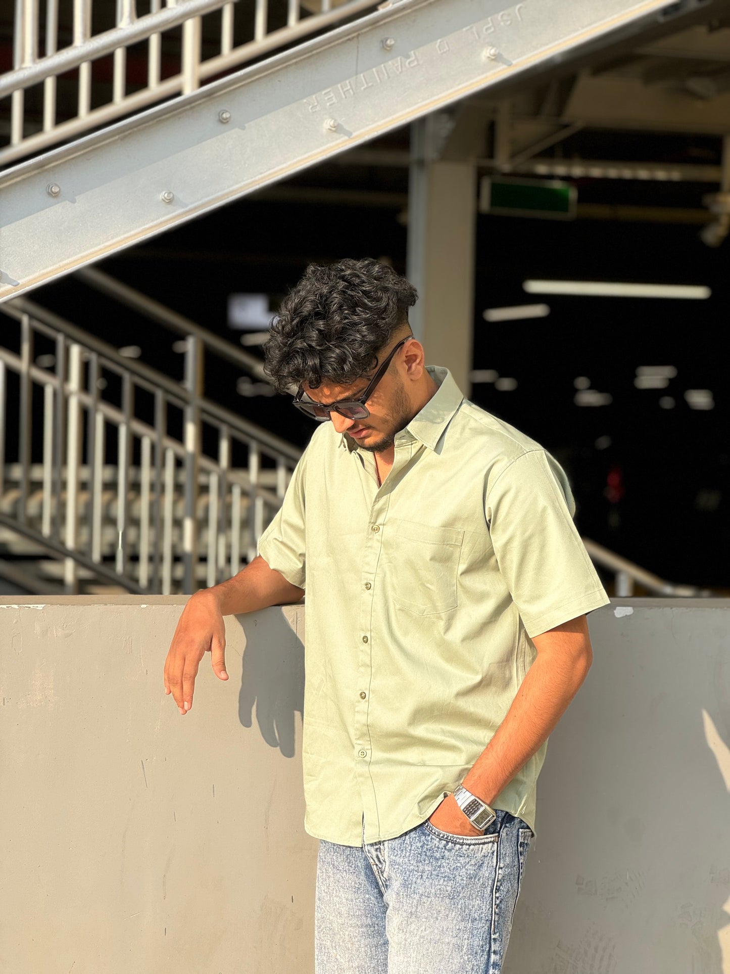 Sage green formal shirts