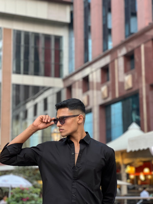 Black formal shirt