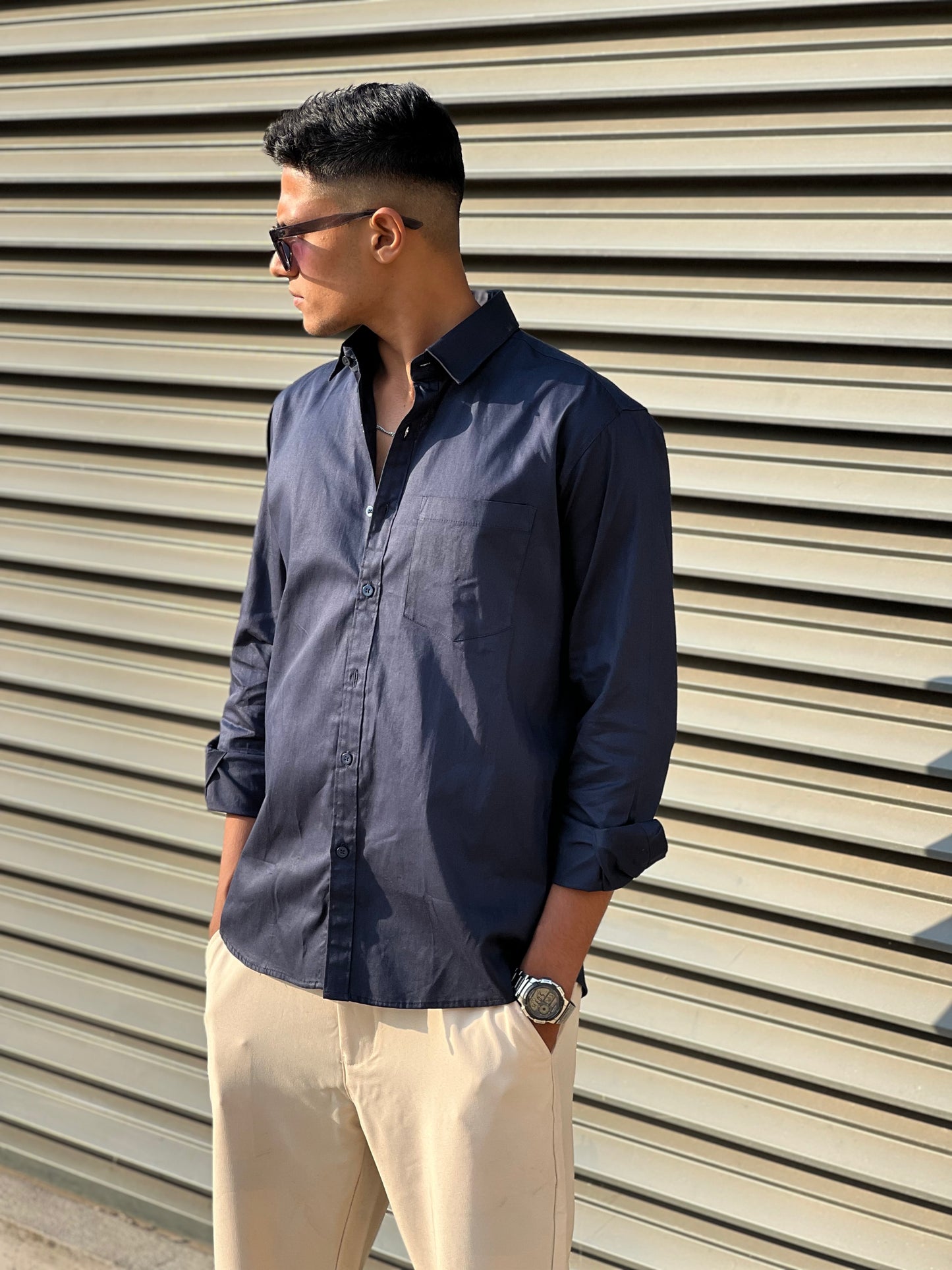 Midnight blue formal shirts